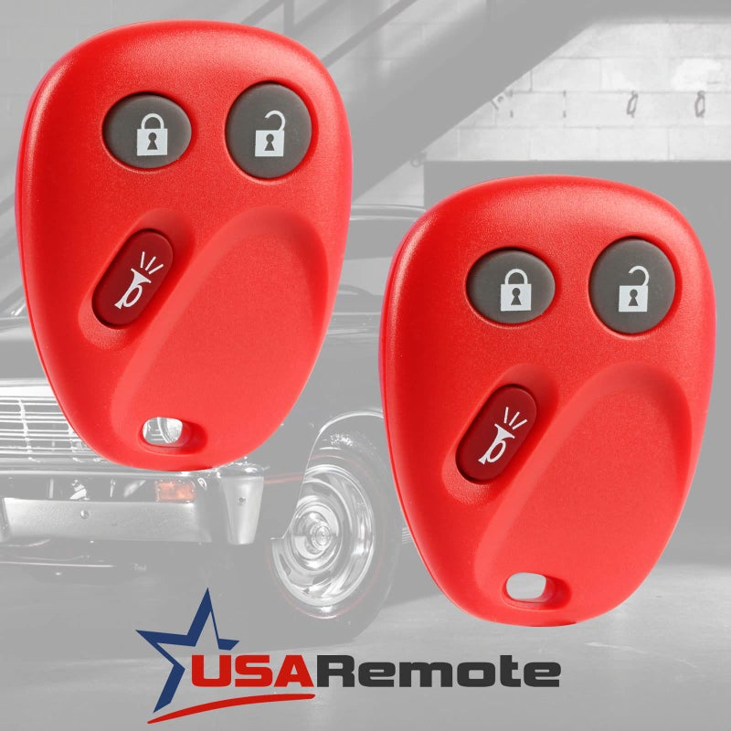 USARemote Key Fob Keyless Entry Remote fits Chevy Tahoe Suburban Silverado Avalanche Equinox SSR/GMC Sierra Yukon/Cadillac Escalade/Hummer H2 / Pontiac Torrent/Saturn Vue (LHJ011 Red), Set of 2 - Image 2